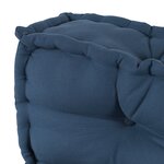 Coussins de canapé en palette avec un dos en tissu bleu
