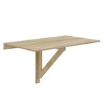Table murale table rabattable table pliable effet hêtre 100 x 60 x 58cm mélaminé 03_0004354