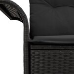 vidaXL Canapé de jardin 2 places avec coussins en poly rotin noir