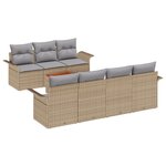 Ensemble de canapé de jardin 8 pièces avec coussins Beige Poly Rotin Acacia