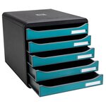 Module De Classement Big Box Plus 5 Tiroirs Skandi - Bleu Pacifique - Exacompta