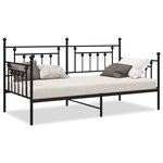 vidaXL Cadre de lit jour Noir 90x200 cm Acier