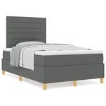 vidaXL Lit avec sommier à ressorts et matelas gris foncé 120x200 cm Tissu