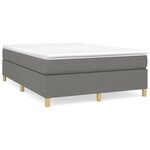 vidaXL Cadre de lit sans matelas gris foncé 140x190 cm tissu