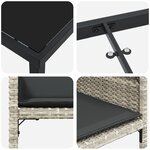 vidaXL Ensemble de salle à manger de jardin 5 pièces avec coussins en rattan poly gris clair
