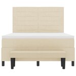 vidaXL Lit Box Spring avec Matelas & Banc Crème 140x190 cm Tissu