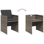 vidaXL Ensemble à manger de jardin 11Pièces avec coussins gris poly rotin