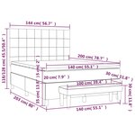 vidaXL Sommier à lattes de lit et matelas Vert foncé 140x200cm Velours