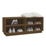 vidaXL Armoire à chaussures Marron miel 110x34x45cm Bois de pin massif