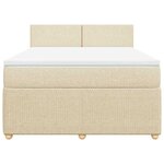vidaXL Sommier à lattes de lit avec matelas Crème 140x200 cm Tissu