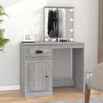 vidaXL Coiffeuse avec LED sonoma gris 90x50x132 5 cm bois d'ingénierie