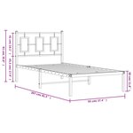 vidaXL Cadre de lit métal avec tête de lit noir 90x200 cm