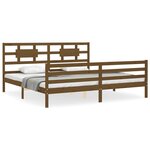 vidaXL Cadre de lit sans matelas marron miel 200x200 cm bois massif