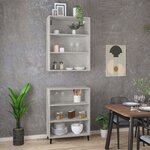 Vidaxl buffet haut gris béton bois d'ingénierie