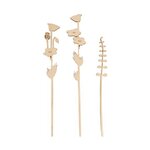 Tige de Papaver et herbe en bois 20 cm