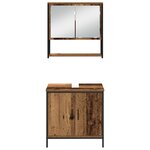 vidaXL Ensemble de mobilier de salle de bain 3 pièces en bois vieilli en bois reconstitué
