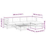 vidaXL Salon de jardin 6 Pièces avec coussins cire marron bois pin massif