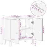 vidaXL Armoire lavabo de salle de bain noir bois massif de manguier