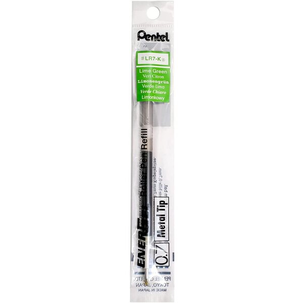 Recharge LR7 pour Roller Energel Liquide Pointe 0 7 Tracé 0 35 mm Vert Citron PENTEL