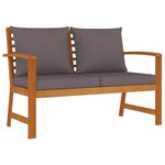 vidaXL Ensemble à manger de jardin coussins 9 Pièces Bois acacia