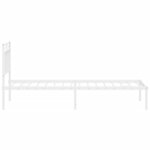 vidaXL Cadre de lit métal sans matelas avec tête de lit blanc 75x190cm