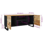 vidaXL Meuble TV 105x33x46 cm Bois massif de manguier