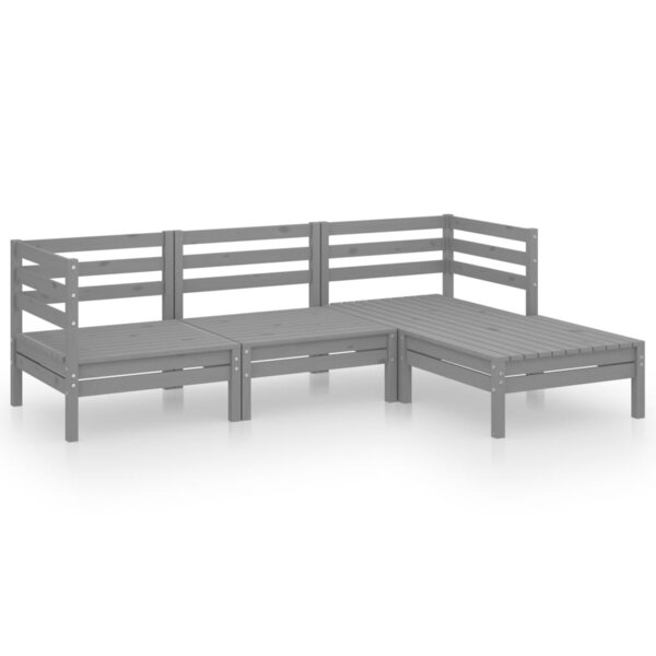 Salon de jardin meuble d'extérieur ensemble de mobilier 4 pièces bois de pin massif gris 02_0016241