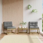 vidaXL Canapés de jardin avec coussins 2Pièces bois de pin imprégné