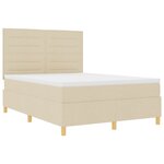 vidaXL Lit à ressort avec matelas crème 140x200 cm tissu
