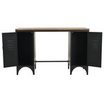 vidaXL Bureau à double piédestal Bois de sapin et acier 120x50x76 cm