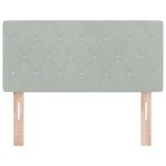 Tête de lit LED vidaXL à boutons en cristal tuftés en velours gris clair de 100 cm