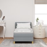 Lit à ressorts vidaXL avec matelas Gris clair 80x200 cm Tissu