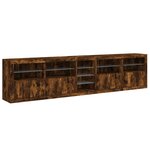 vidaXL Buffet avec lumières LED chêne fumé 283x37x67 cm