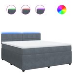 vidaXL Sommier à lattes de lit et matelas Gris foncé 180x200cm Velours