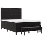 vidaXL Lit à ressorts avec matelas et banc noir 140x190 cm en velours