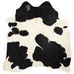 vidaXL Tapis en peau de vache véritable Noir et blanc 150 x 170 cm