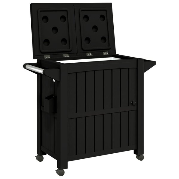 vidaXL Chariot de service 3 en 1 noir polypropylène