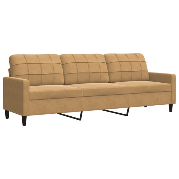 vidaXL Canapé à 3 places Marron 210 cm Velours