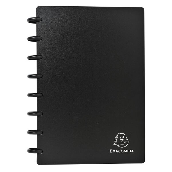 Porte-cartes de visite à anneaux et pochettes détaclables a5 noir x 5 exacompta