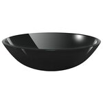 vidaXL Lavabo de bain avec robinet et drain à poussoir Verre trempé