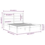 vidaXL Cadre de lit bois massif 135x190 cm double