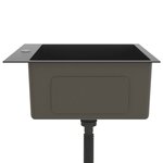 vidaXL Évier de cuisine fait main Noir Acier inoxydable