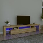 vidaXL Meuble TV avec lumières LED Chêne sonoma 215x36 5x40 cm