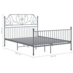 vidaXL Cadre de lit sans matelas gris métal 140x200 cm