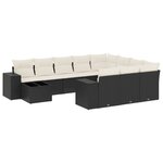 vidaXL Salon de jardin 11 Pièces avec coussins noir résine tressée