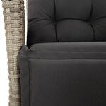 vidaXL Ensemble à manger de jardin et coussins 9 Pièces gris clair rotin