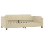 vidaXL Lit de jour avec gigogne et matelas crème 90x200 cm tissu