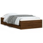 vidaXL Cadre de lit et tiroirs chêne marron 100x200 cm bois ingénierie