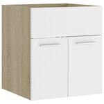 vidaXL Armoire d'évier et lavabo intégré Blanc/chêne sonoma Aggloméré