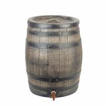 Nature Récupérateur d'eau avec aspect de bois 50 L 38x49 5 cm Marron